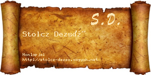 Stolcz Dezső névjegykártya